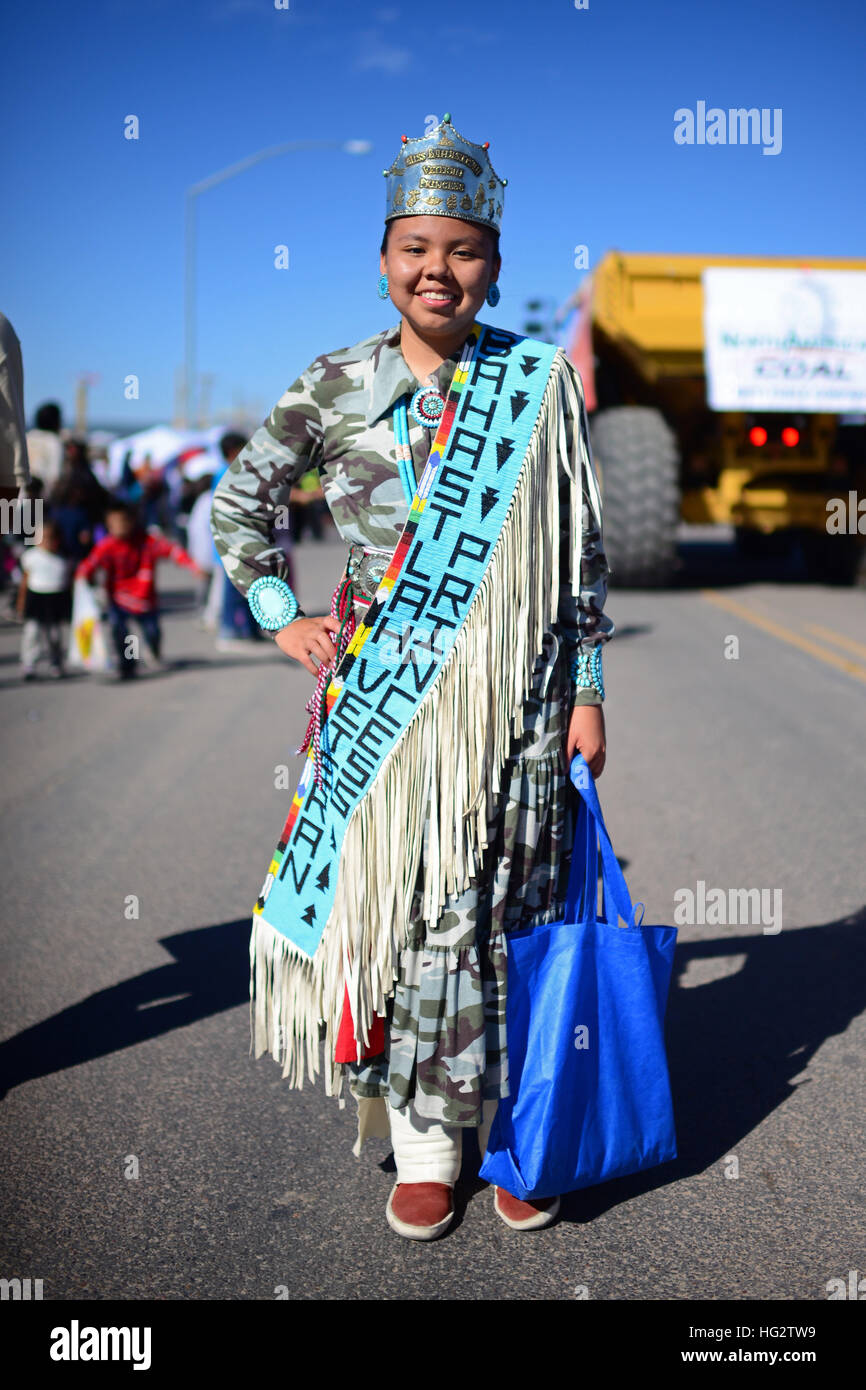 Bahast'lah Veteran Princess during morning parade at Navajo Nation Fair