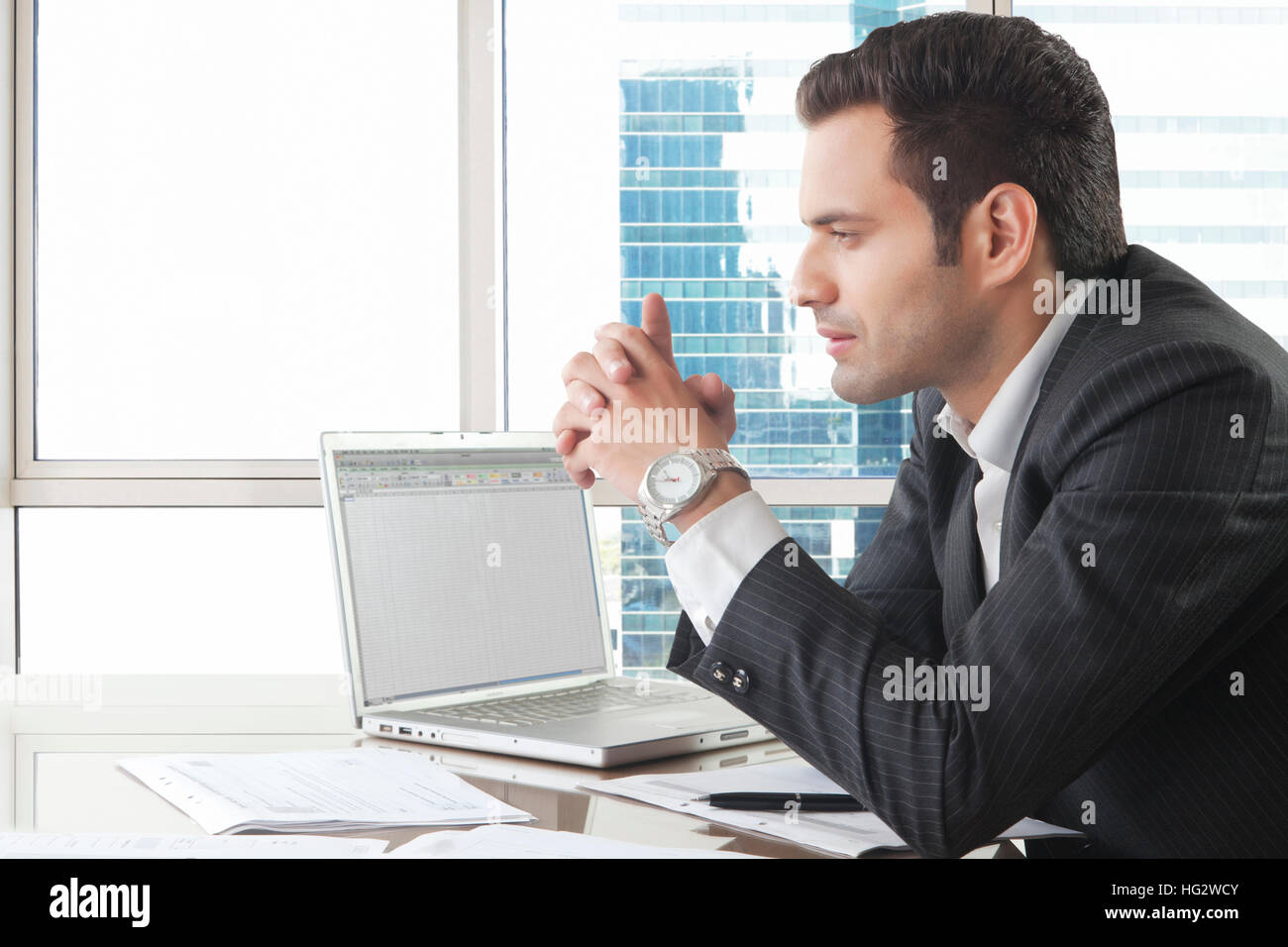 businessman thinking plan in the office Stock Photo