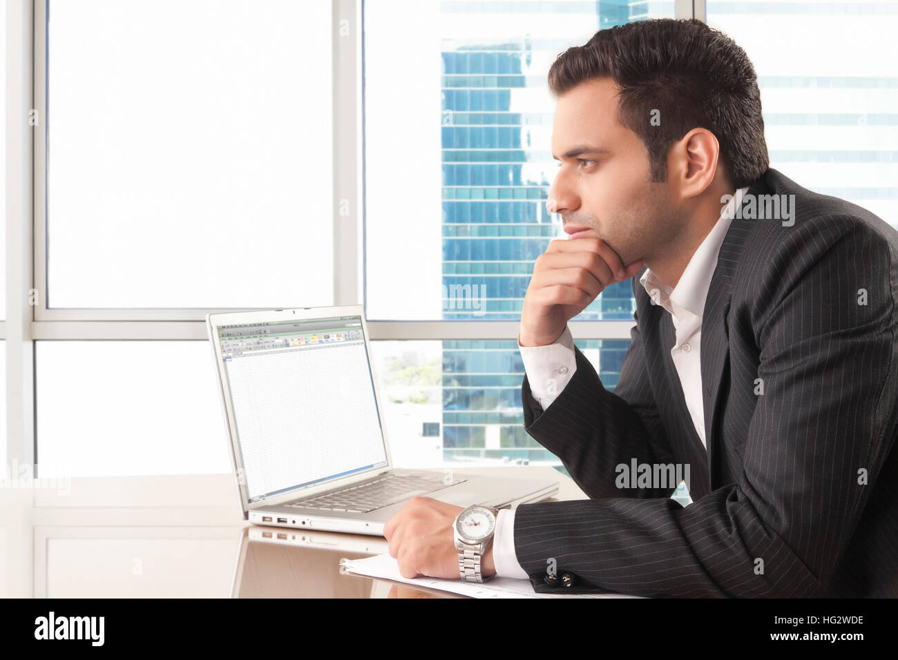 businessman thinking plan in the office Stock Photo