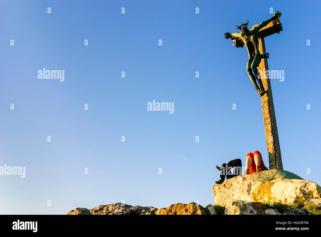 Pecs (Fünfkirchen): Crucifix on the Havi hill at the beginning of the Mecsek mountains, , Baranya, Hungary Stock Photo