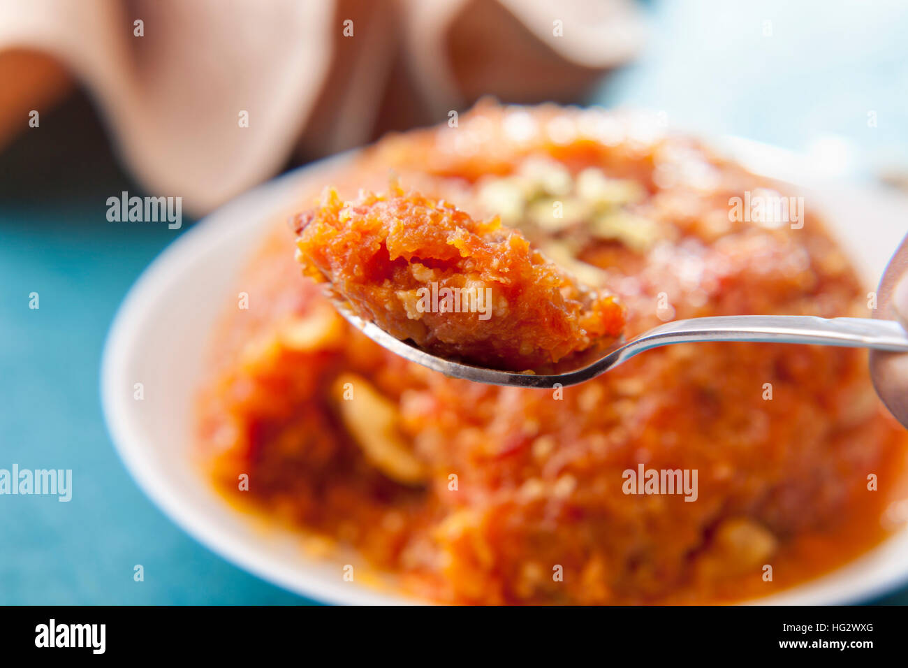 Gajar ka halwa in a bowl , indian sweets Stock Photo Alamy