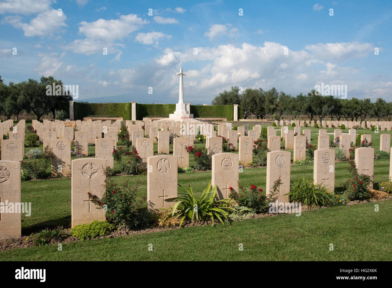 Commonwealth War Graves Cemetery, Catania, Sicily Stock Photo