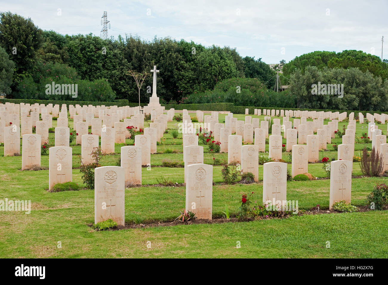 Commonwealth War Graves Cemetery, Catania, Sicily Stock Photo