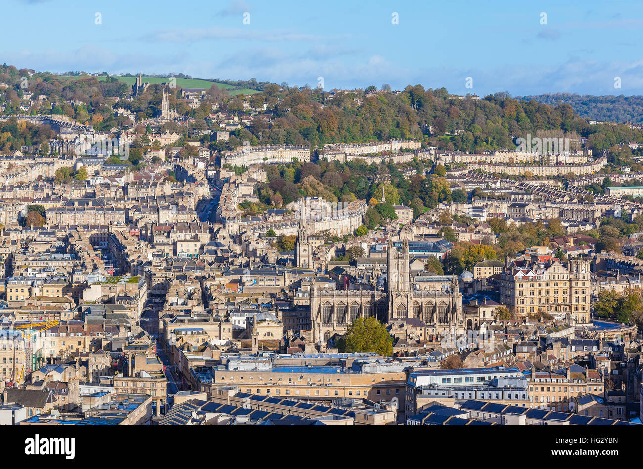 Skyline of the city of Bath, an UNESCO World Heritage Site Stock Photo