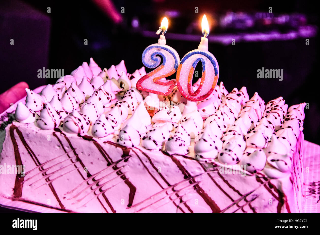 20 years birthday cake Stock Photo