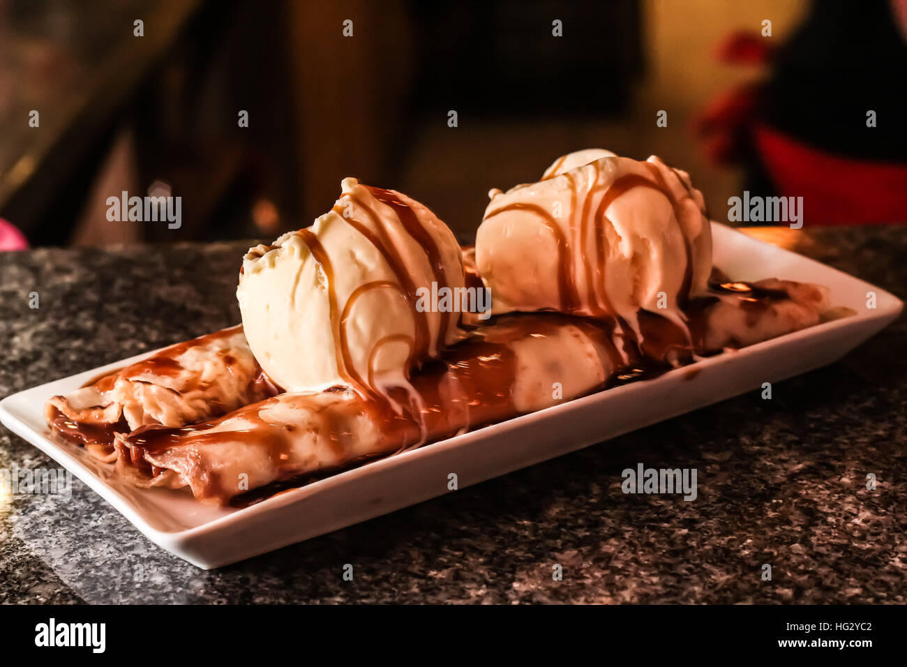 ice cream with pancake Stock Photo Alamy