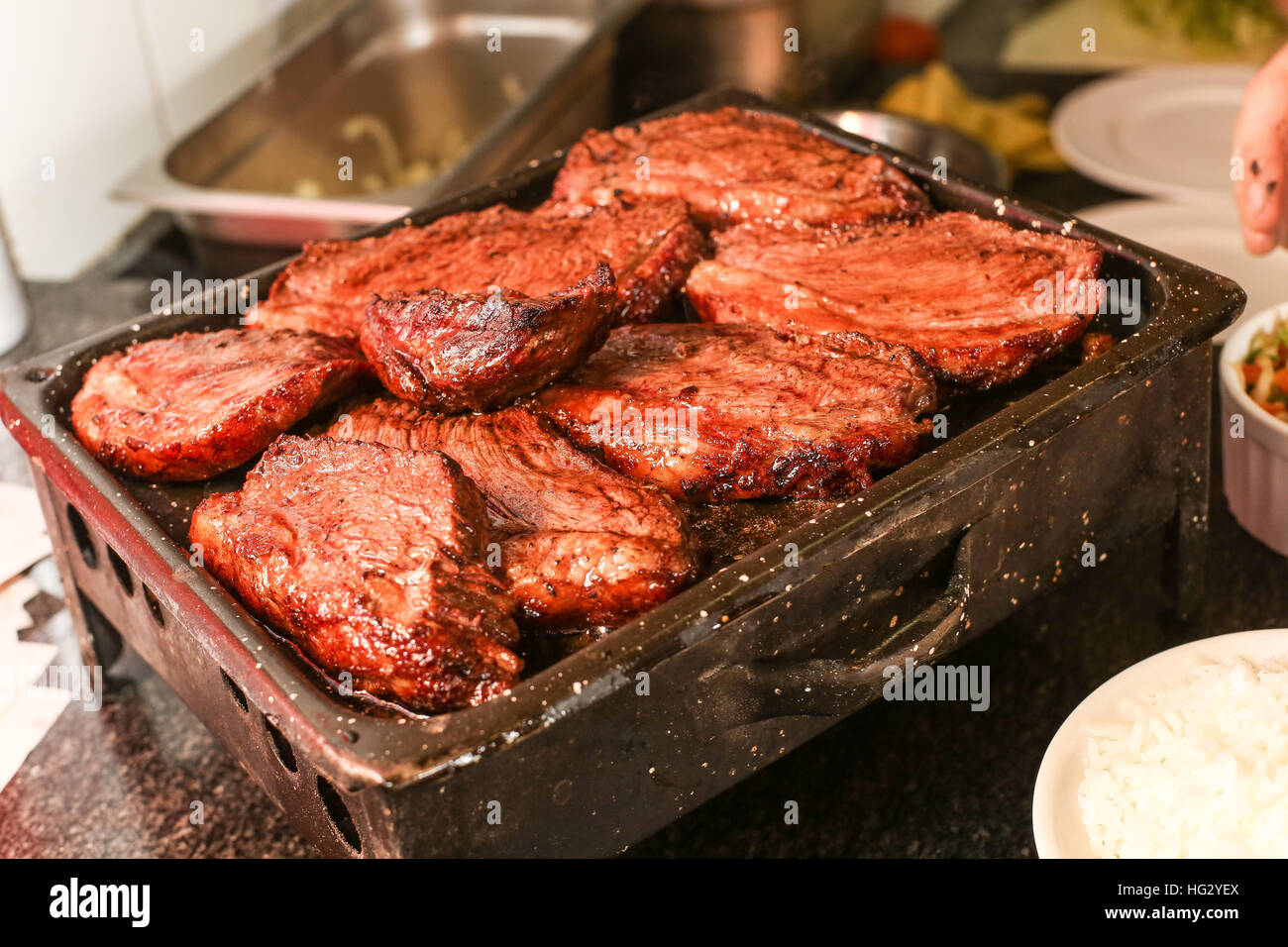 Tasty barbecue serving Stock Photo Alamy