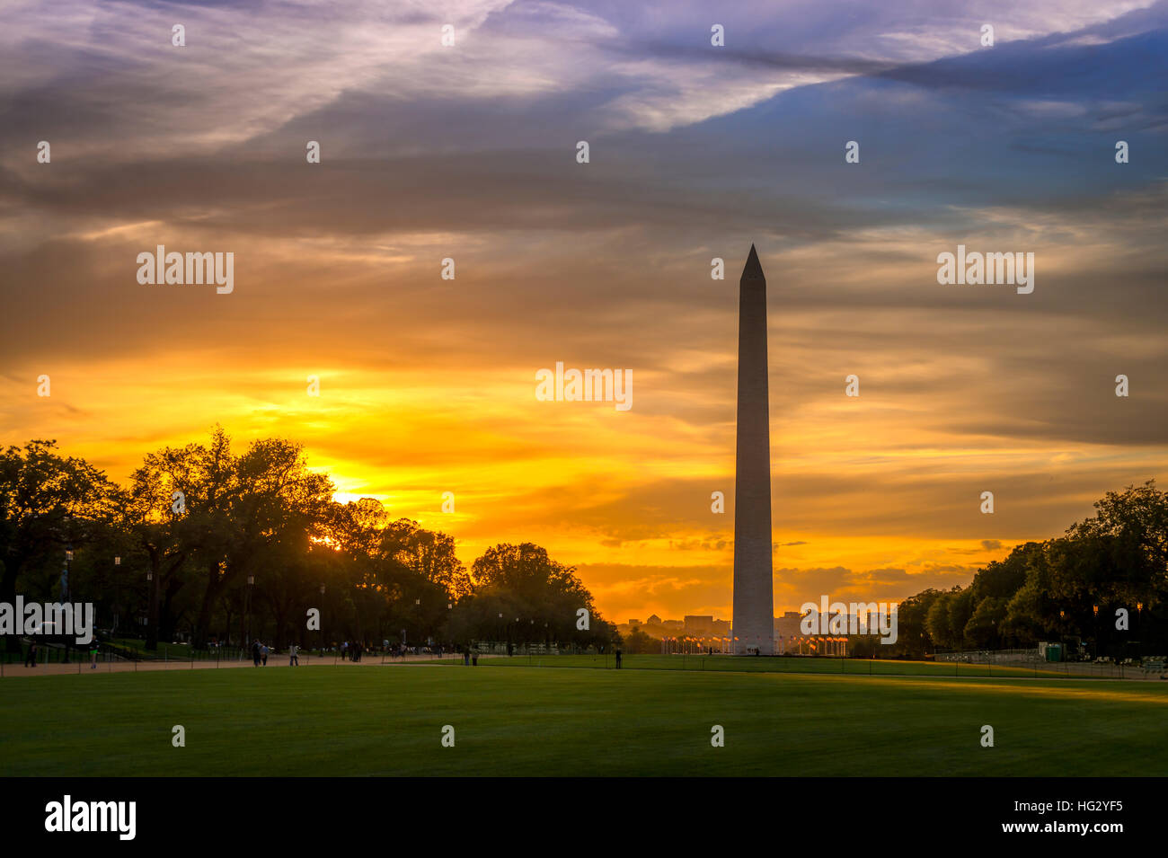Washington Monument at sunset, Washington DC, USA Stock Photo