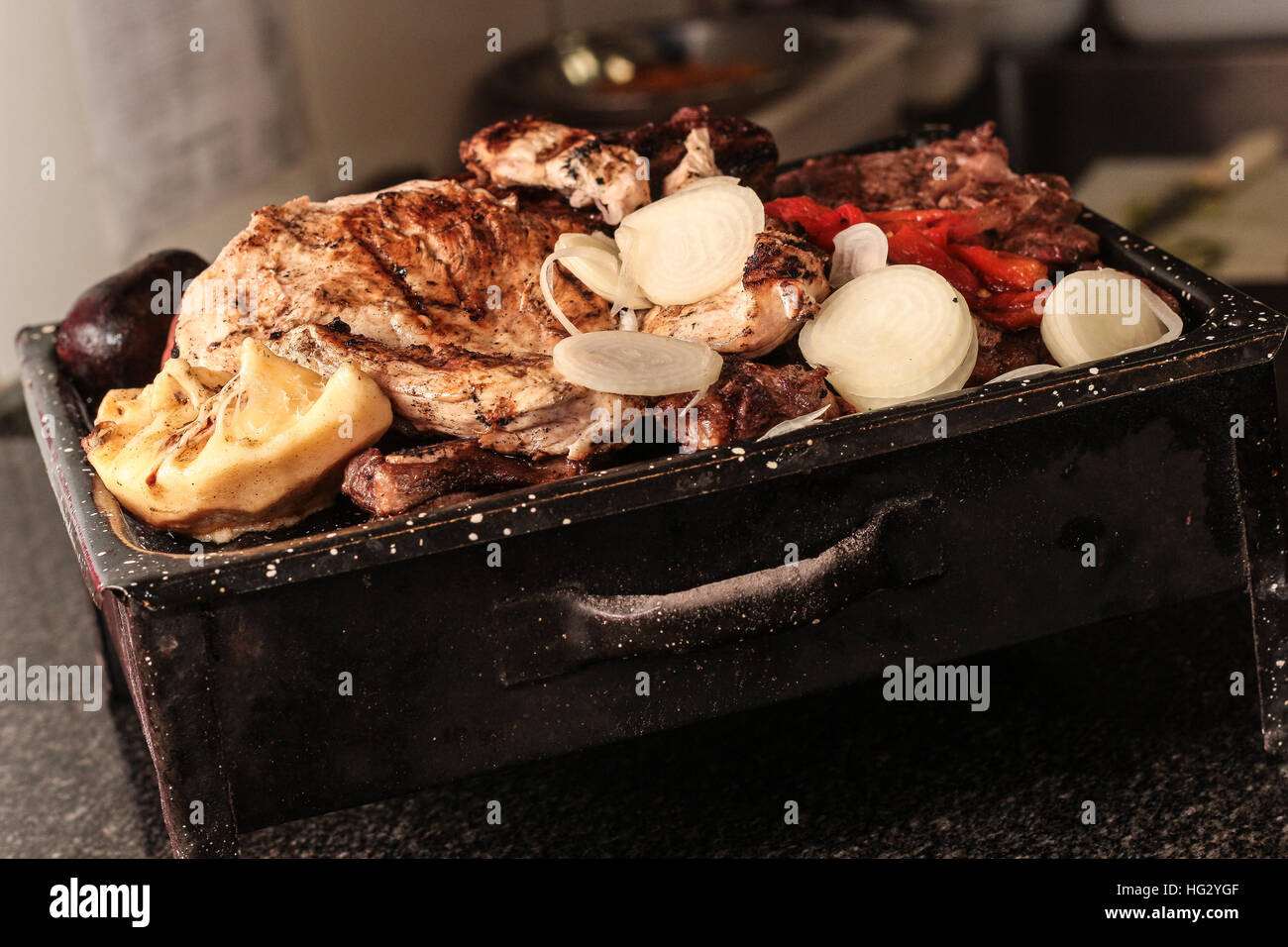 Tasty barbecue serving Stock Photo Alamy
