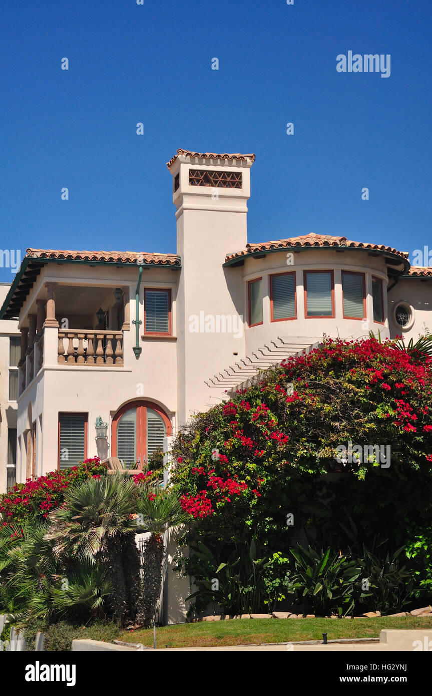 The generic architecture of West Coast Beach homes on Manhattan beach