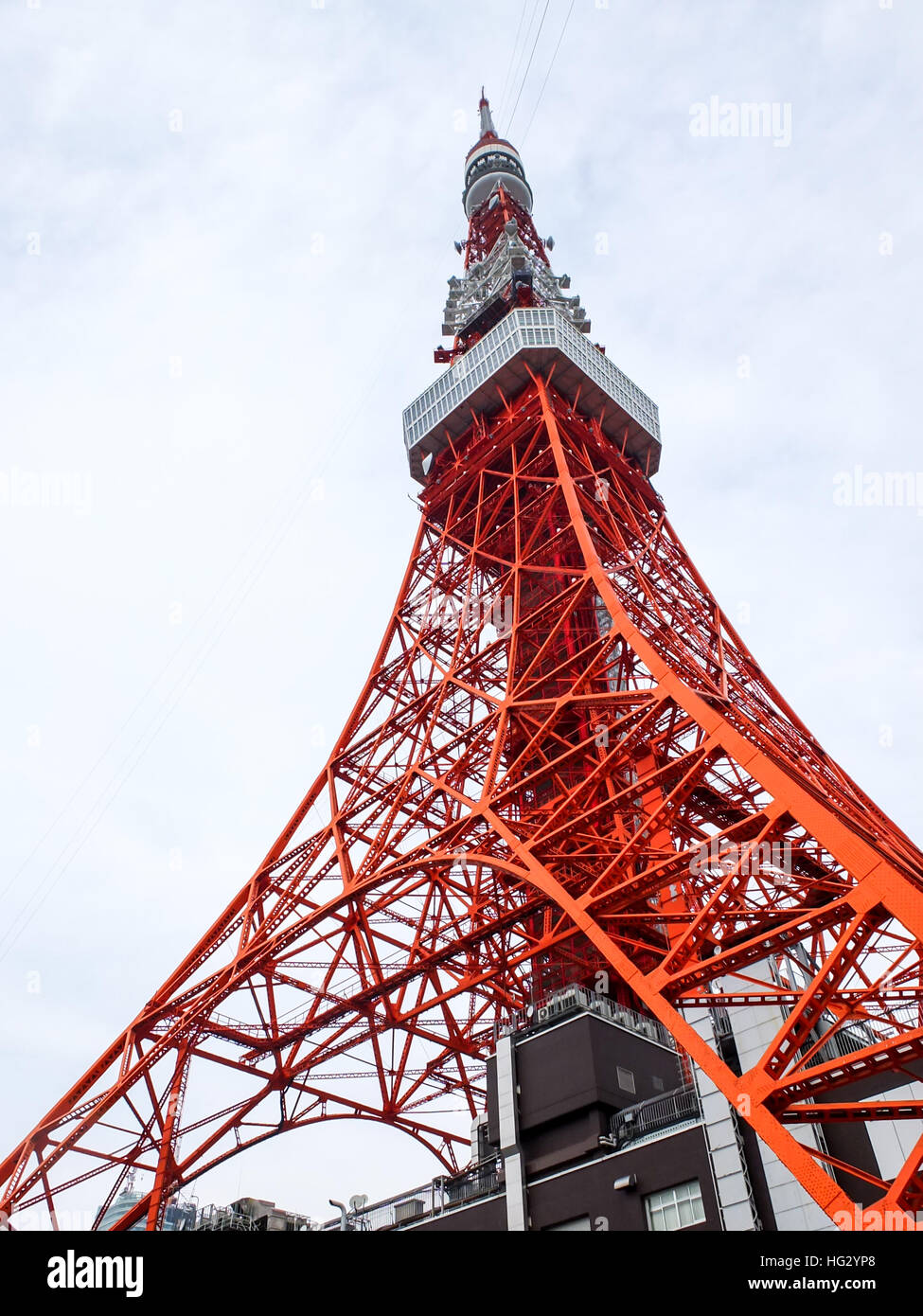 Whole of Tokyo tower Stock Photo