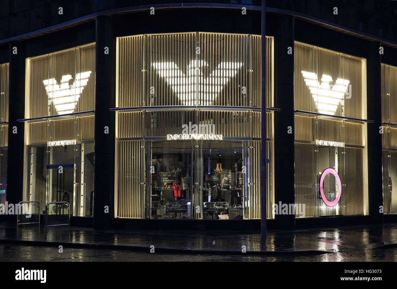 Emporio Armani, high end ladies clothes store on Ingram Street in Glasgow,  Scotland, UK Stock Photo - Alamy