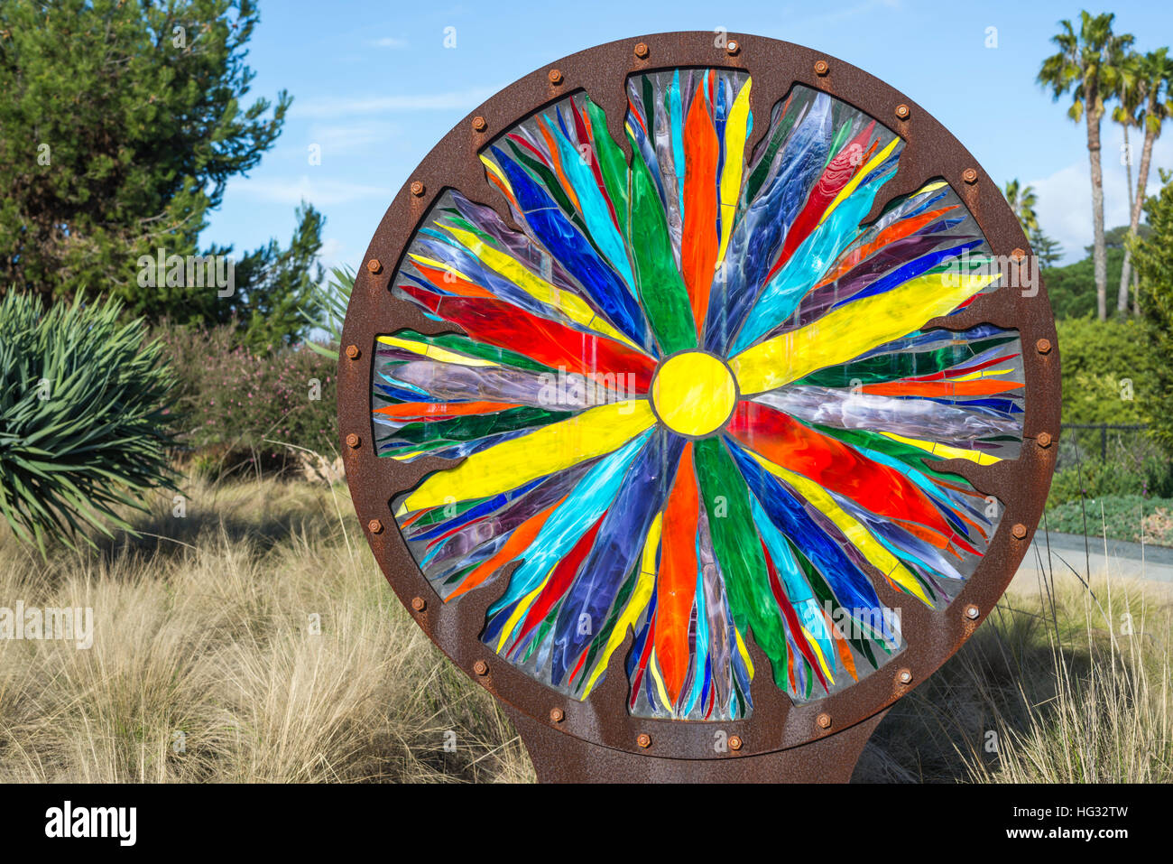 Public artwork on Highway 101 in Solana Beach, California, USA. Stock Photo