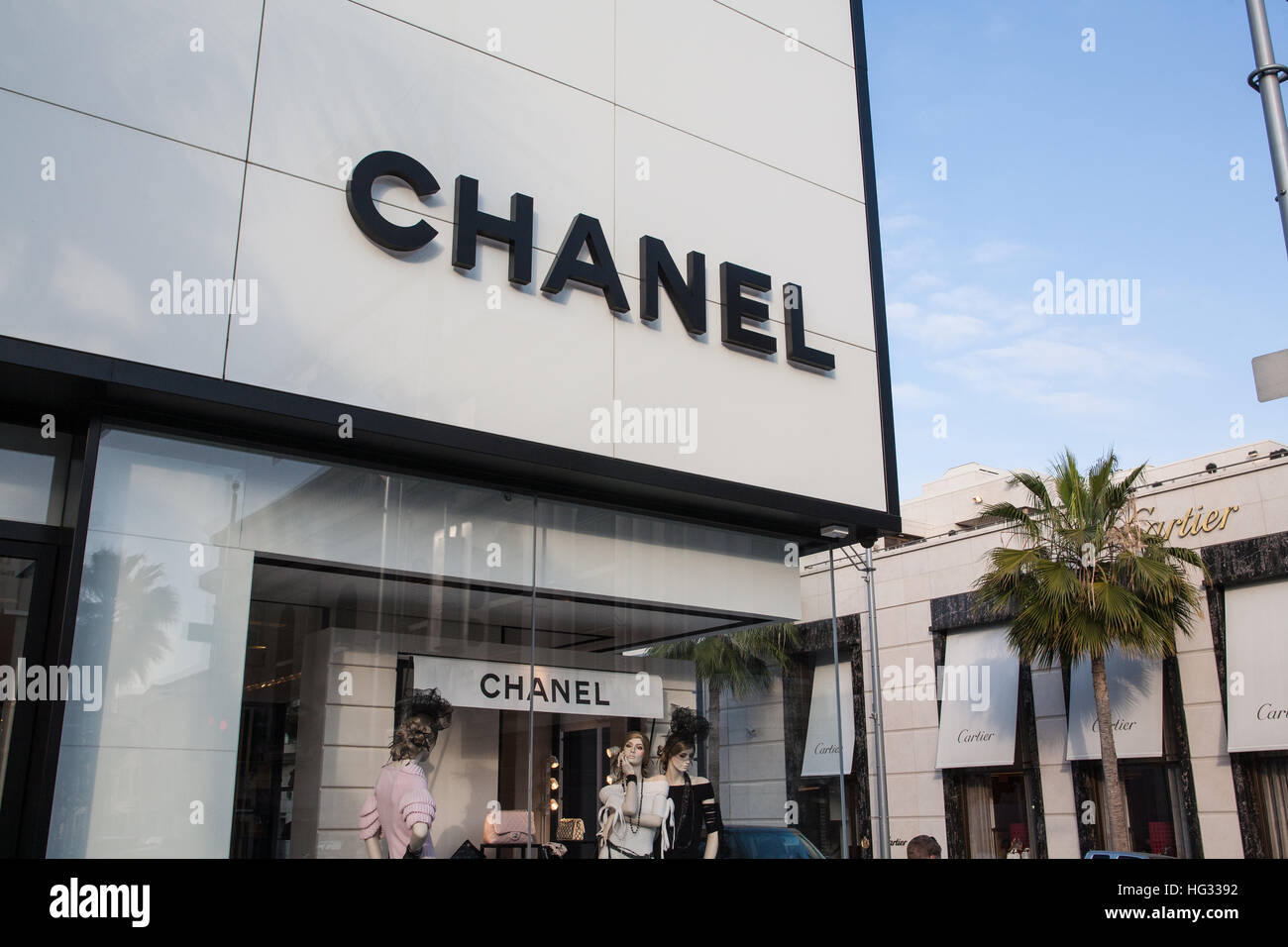Chanel Store on Rodeo Drive in Beverly Hills,Los Angeles,L.A.California, U.S.A.,California,U.S.A.,United States of America,palm tree,exclusive Stock  Photo - Alamy