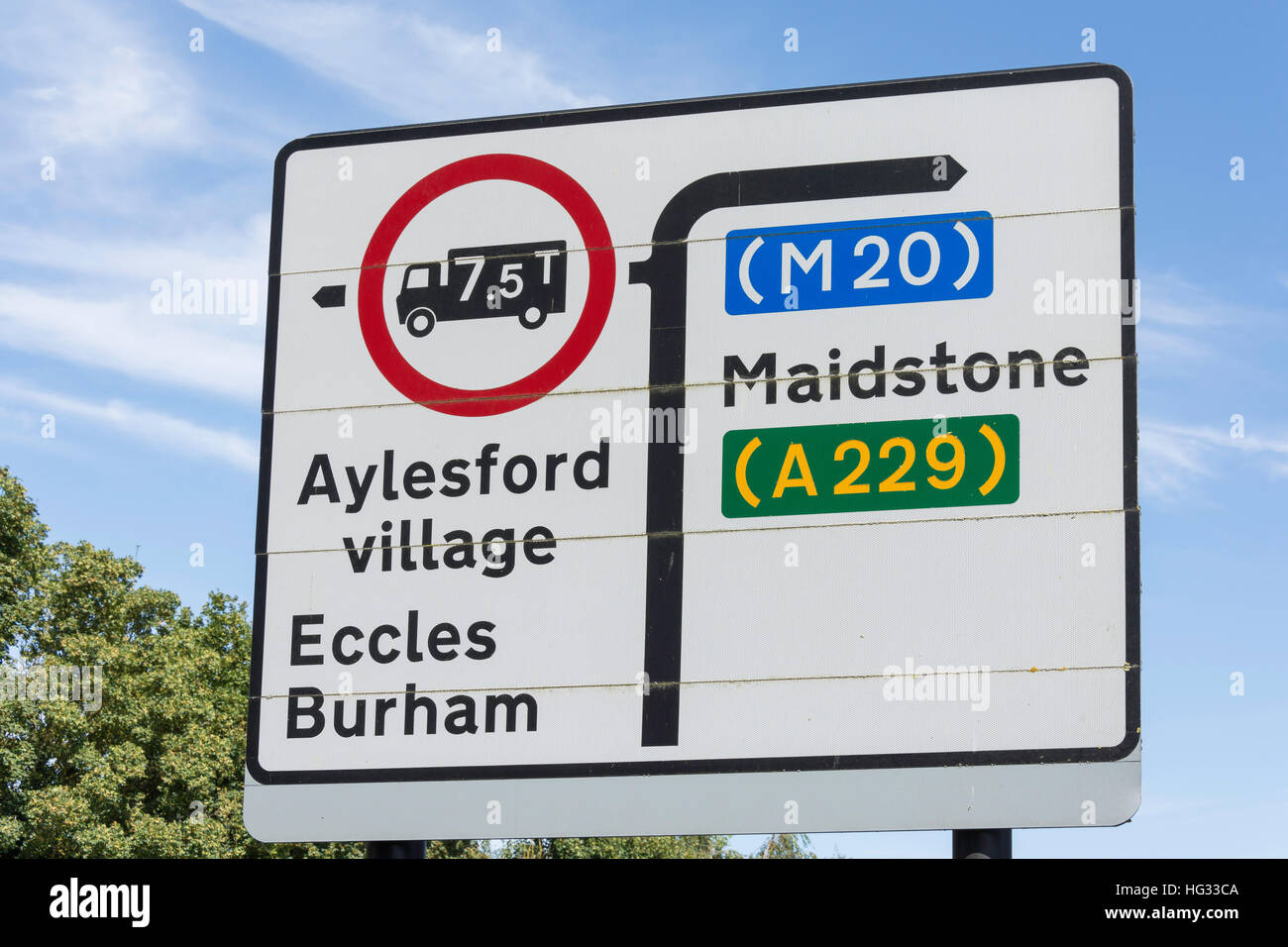 Traffic sign, High Street, Aylesford, Kent, England, United Kingdom Stock Photo