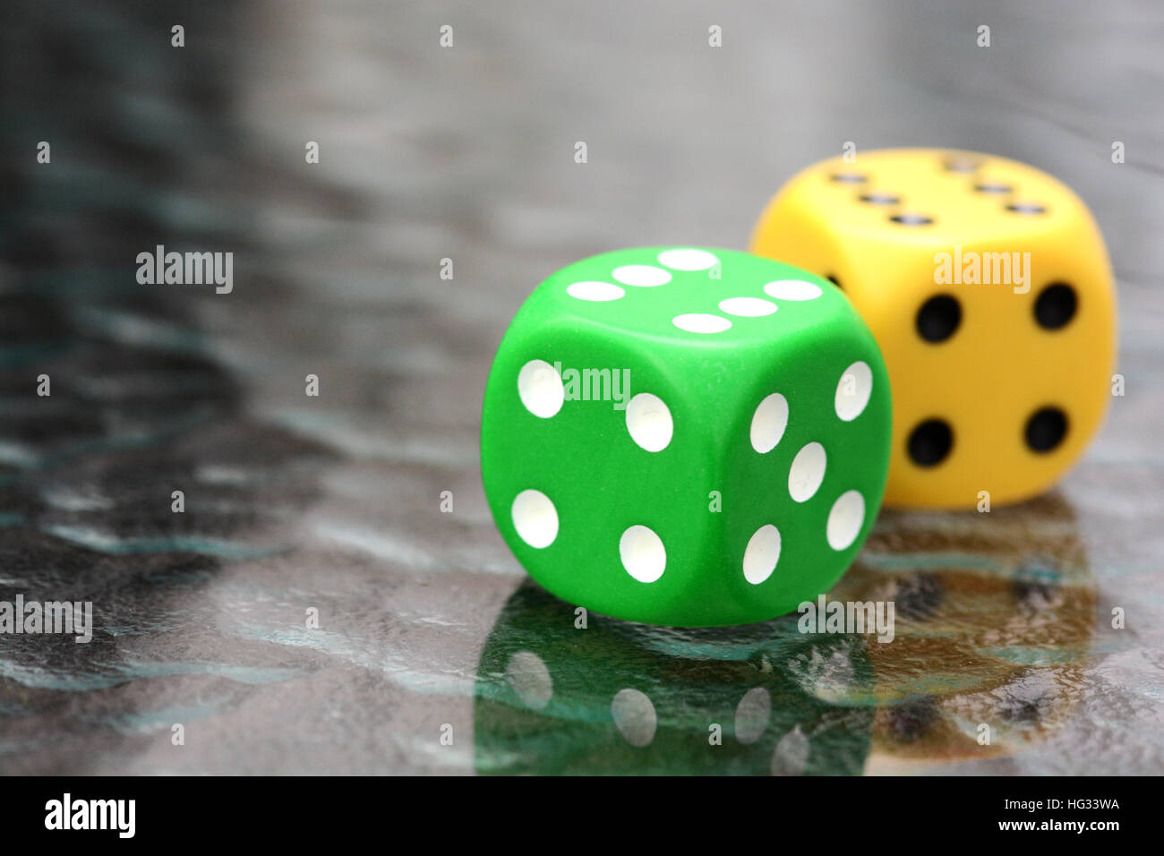 Pair of colorful dice Stock Photo Alamy