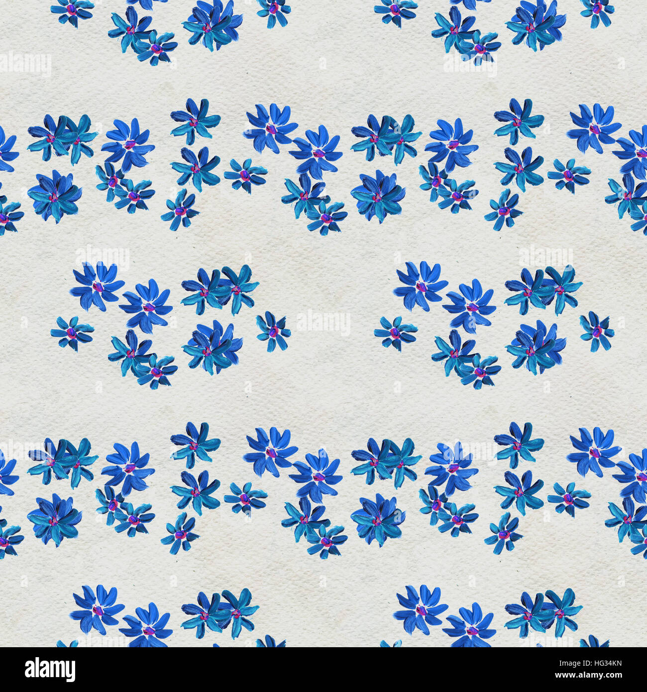 Seamless pattern with blue flowers Stock Photo - Alamy