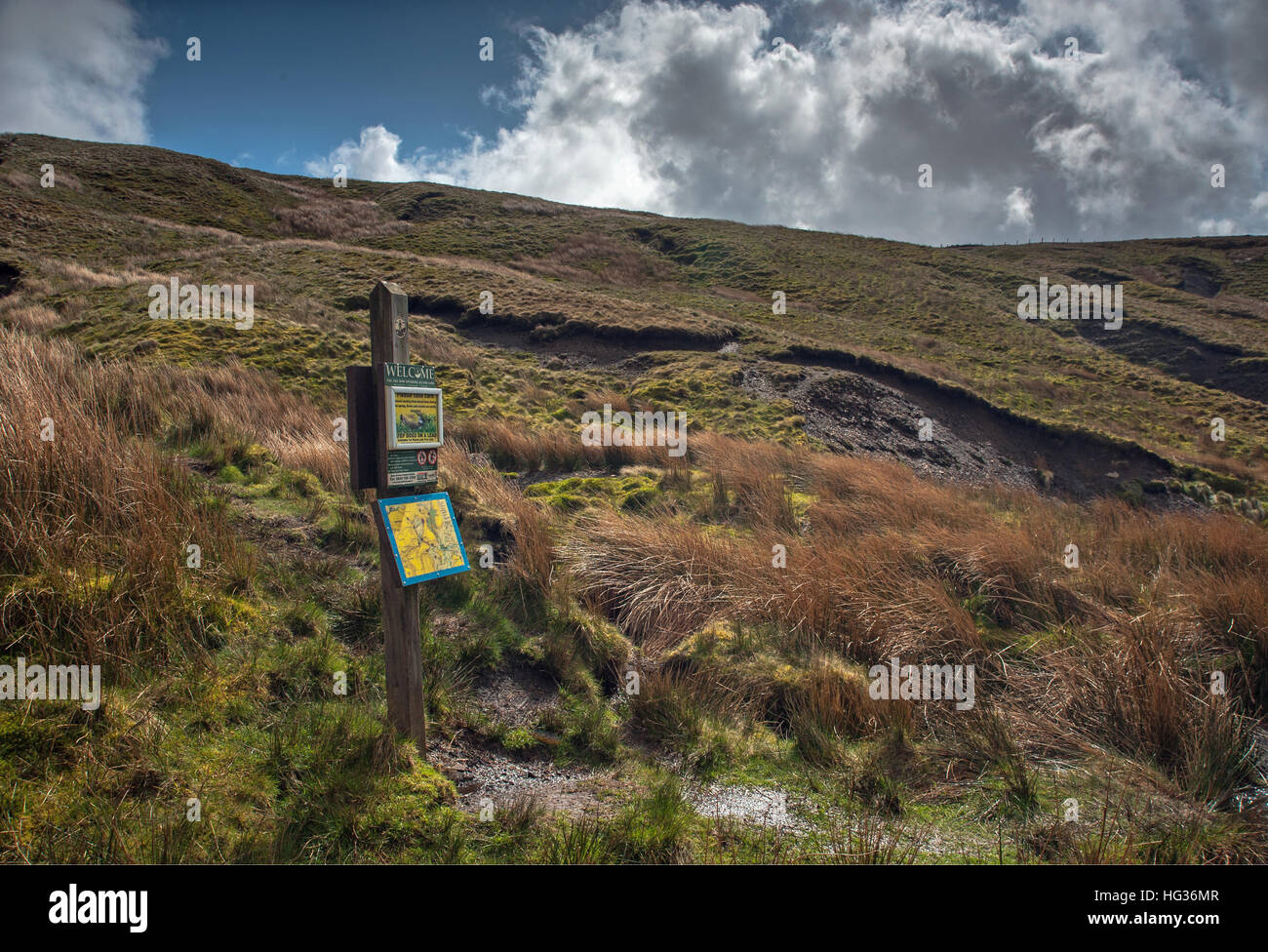 Access notice at Rams Clough in the Trough of Bowland Stock Photo