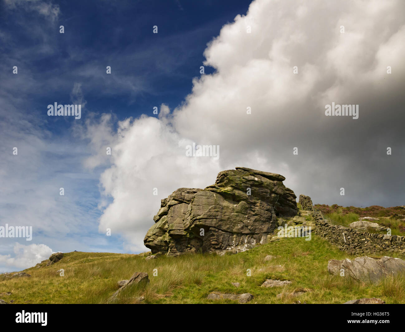 Cold Stone Crag Catlow Fell The Forest of Bowland Stock Photo