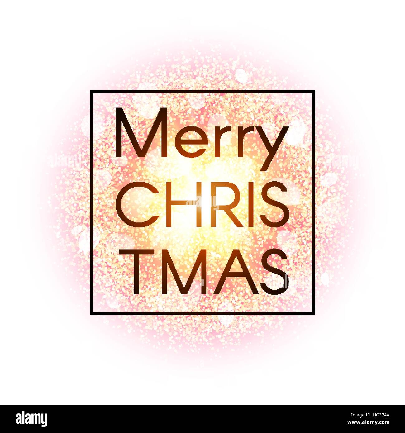 Christmas card on abstract explosion background with gold glittering