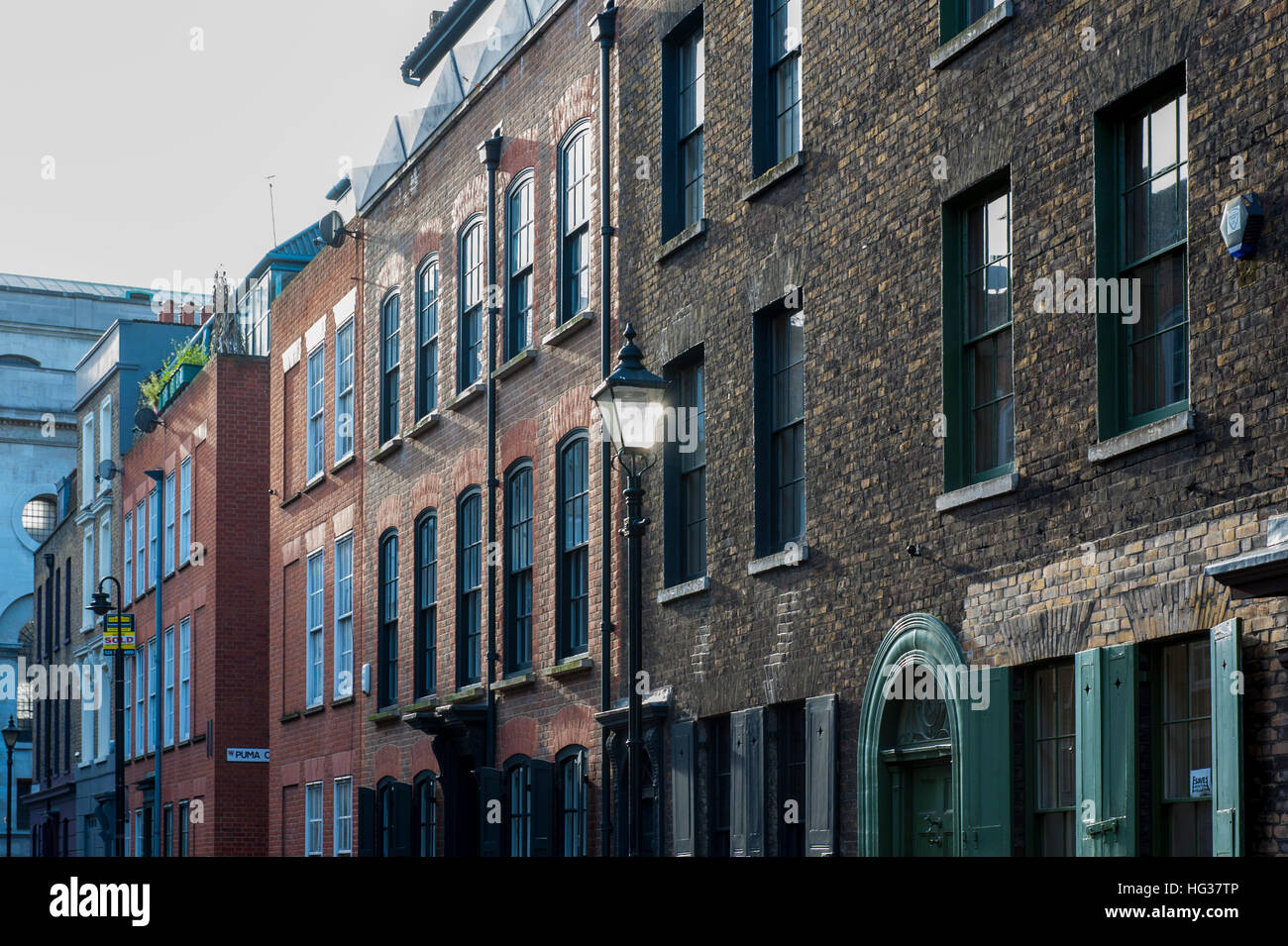 A row of houses in East London near Shoreditch Stock Photo Alamy