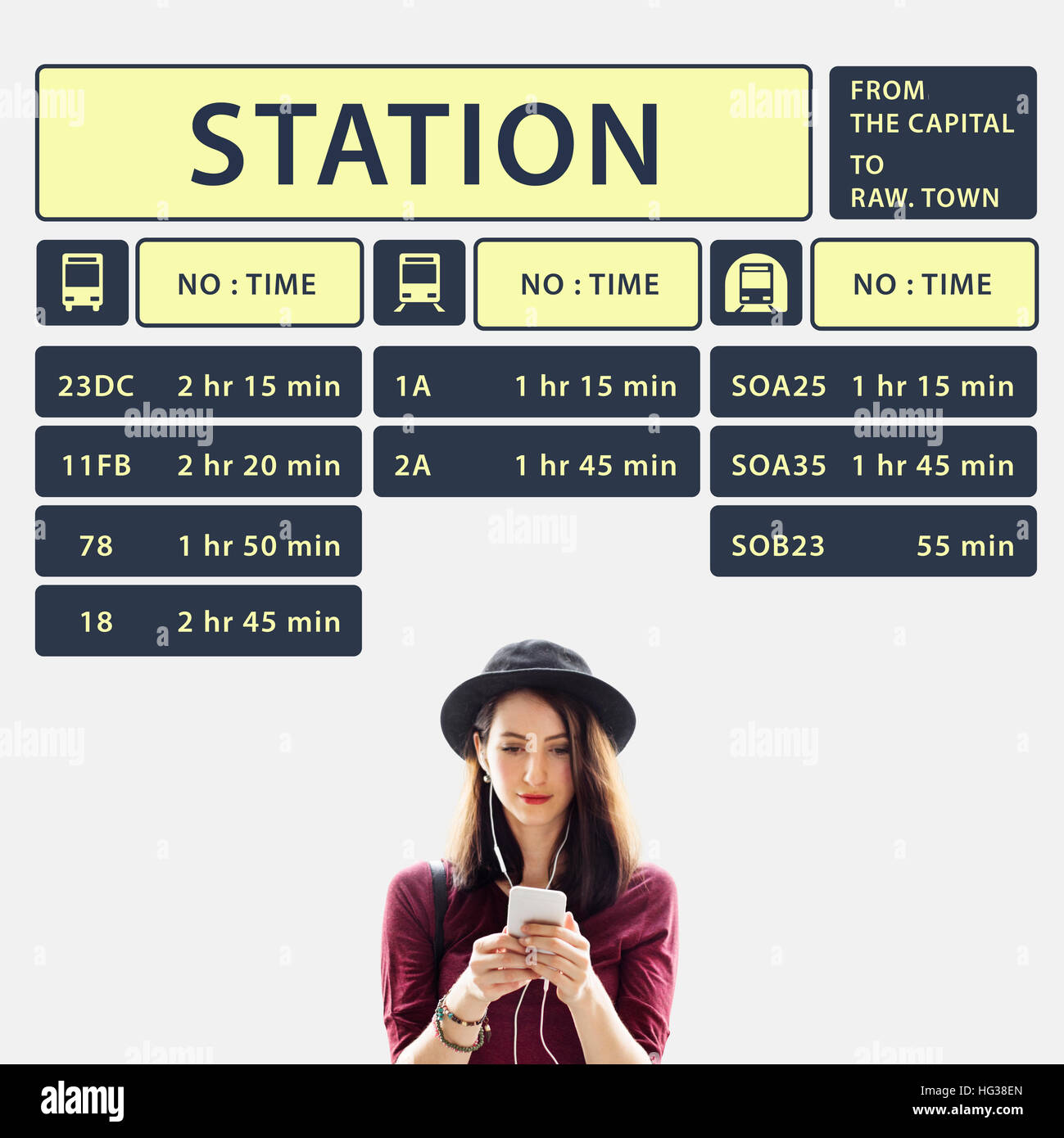 Bus Route Express Terminal Schedule Concept Stock Photo Alamy