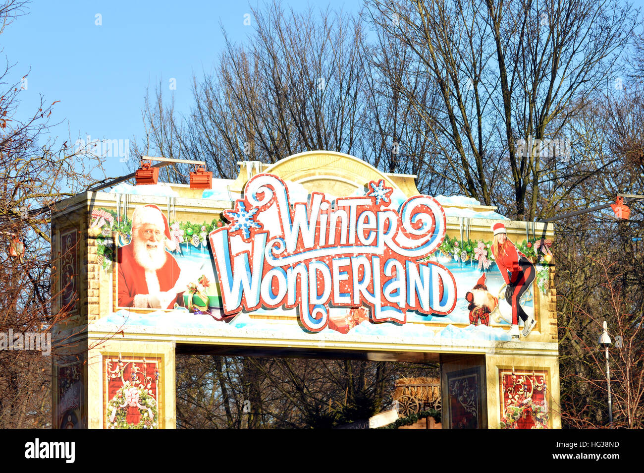 Entrance to Winter Wonderland 2016 Stock Photo Alamy