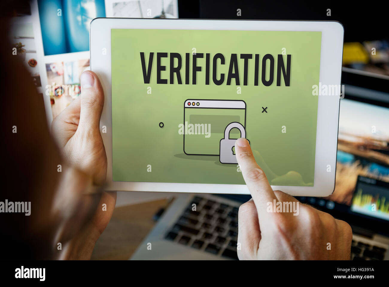 Authorize Protected Verification Privacy Security Concept Stock Photo ...