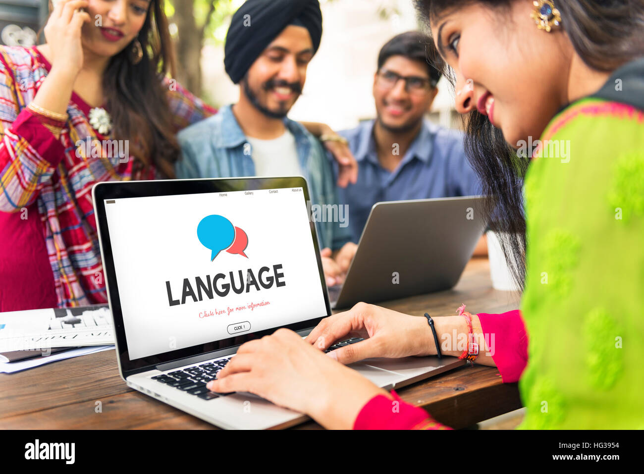 Online Language Learning Interface Concept Stock Photo - Alamy