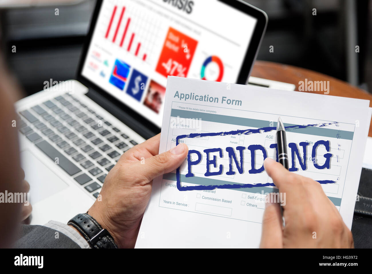 Pending Stamp Application Form Concept Stock Photo Alamy