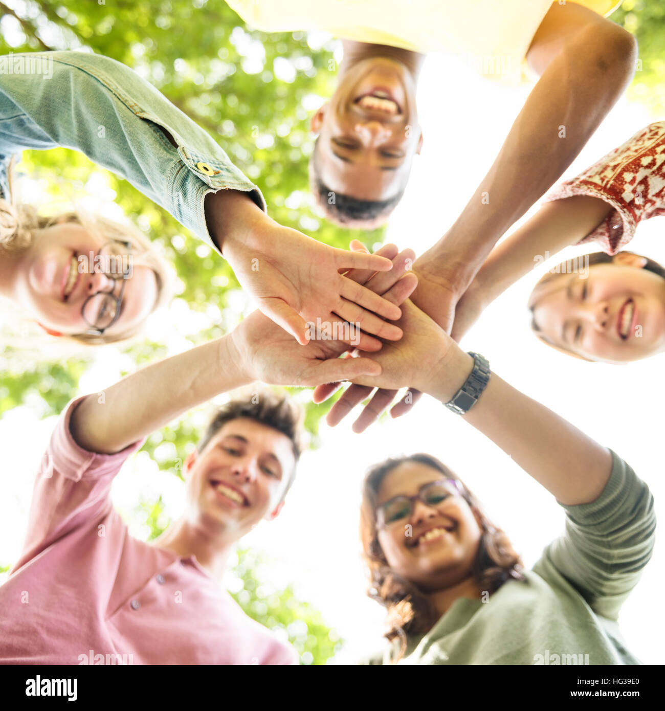 Diverse Teens Hands Together Concept Stock Photo - Alamy