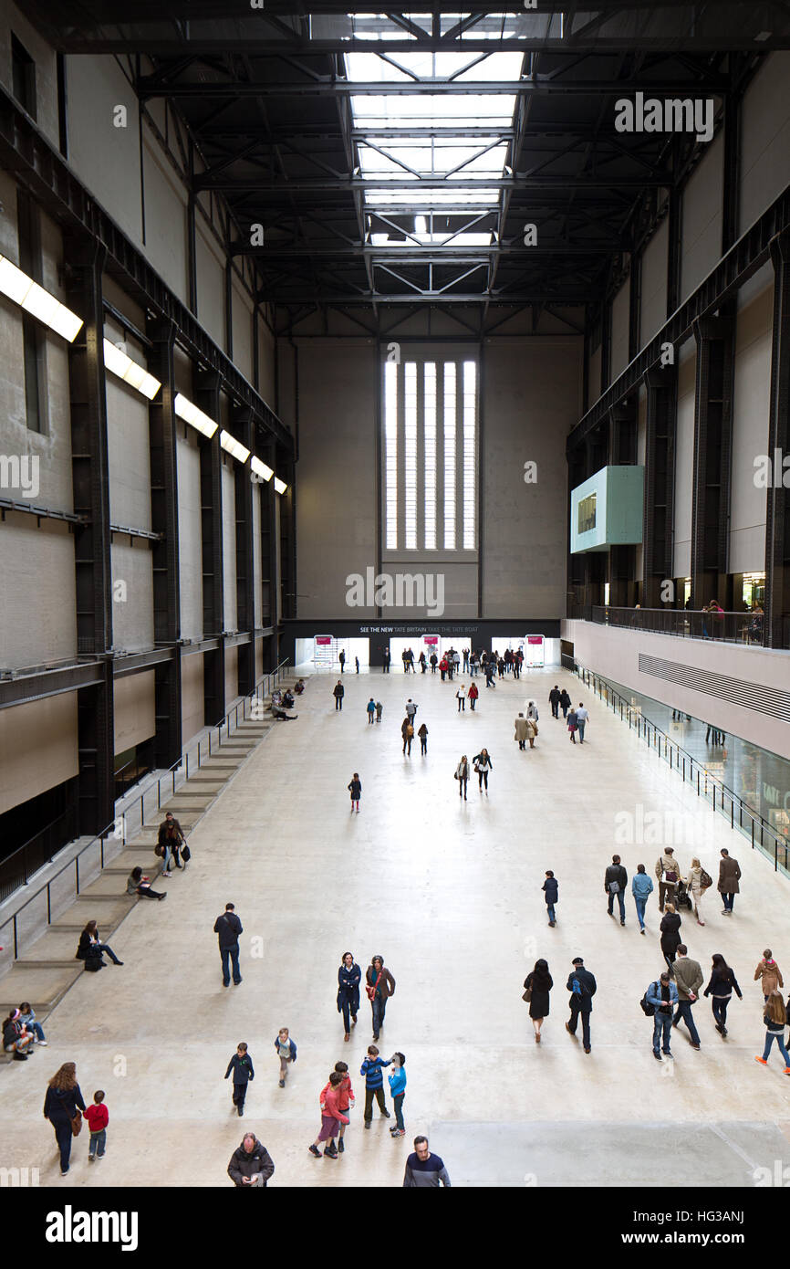 The Turbine Hall or the Tate Modern, London. Stock Photo
