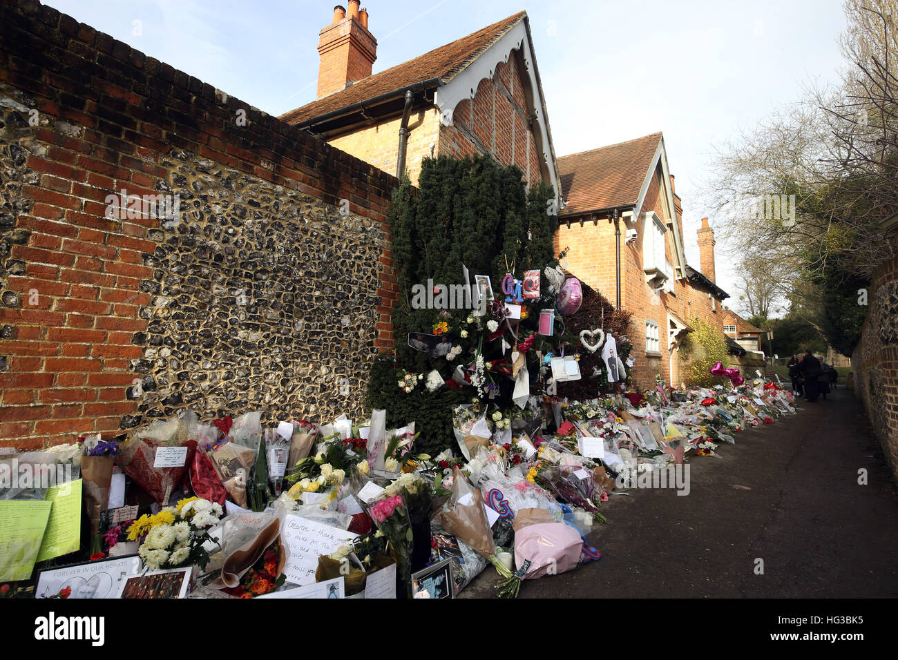Floral tributes continue to be left outside the home of Michael