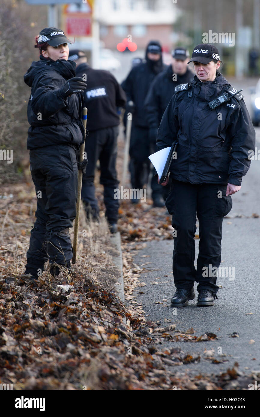 Police conduct a search on Craigton Road, Milngavie, close to the scene