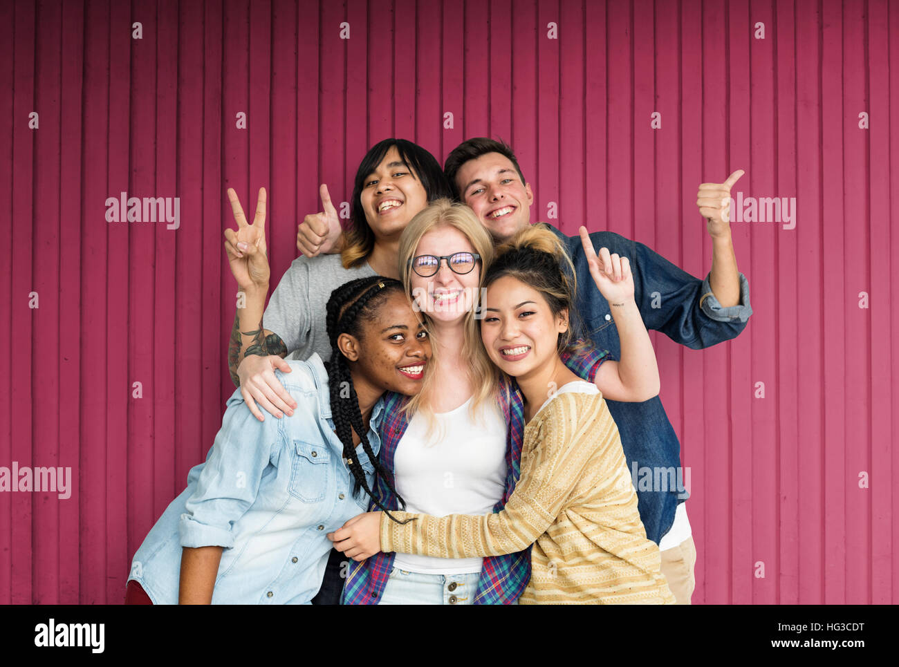 Diversity Students Friends Happiness Pose Concept Stock Photo - Alamy