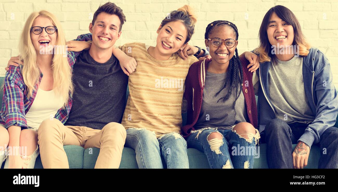 Diversity Students Friends Happiness Concept Stock Photo - Alamy
