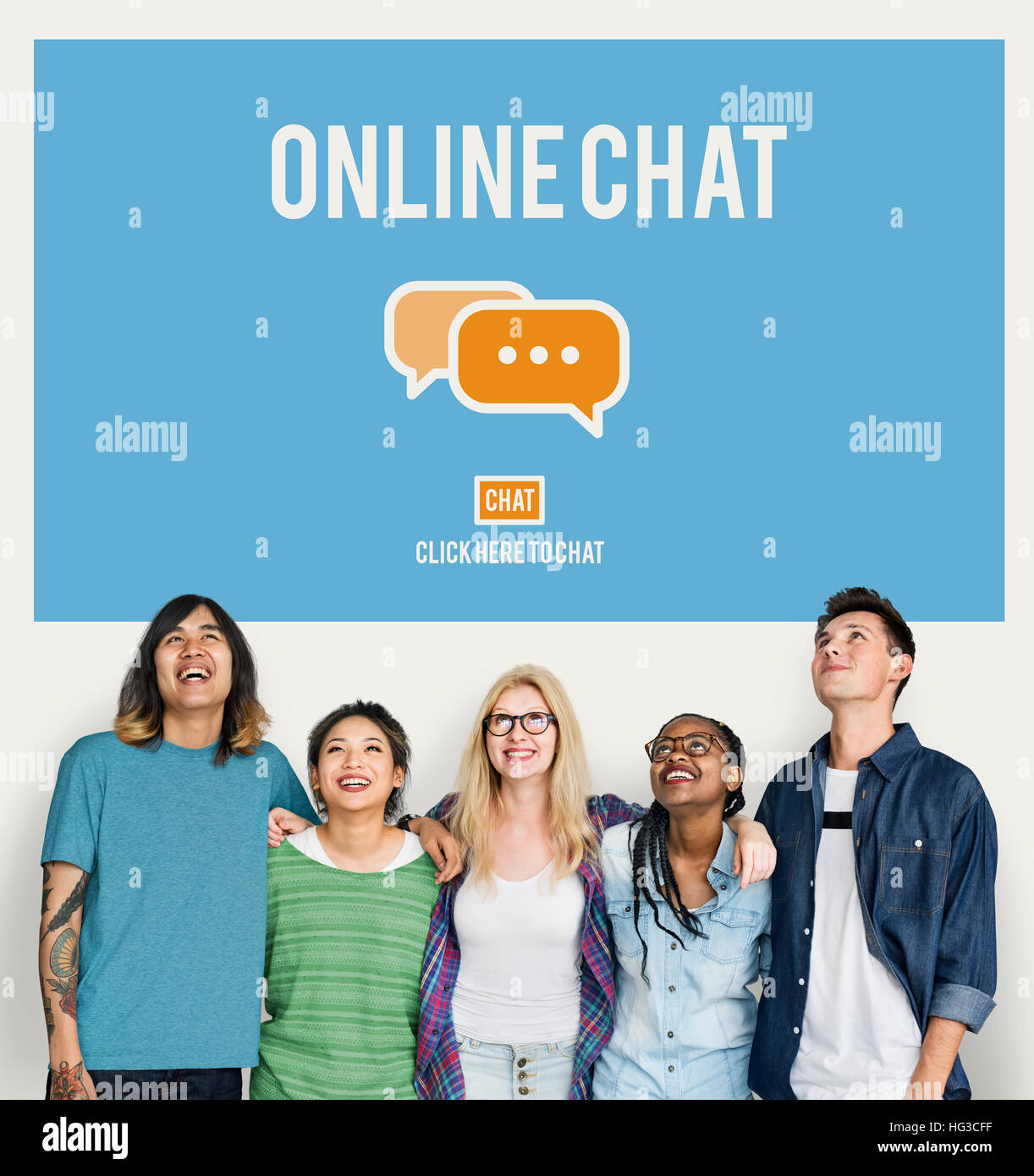 Online Chat Communication Connection Concept Stock Photo - Alamy