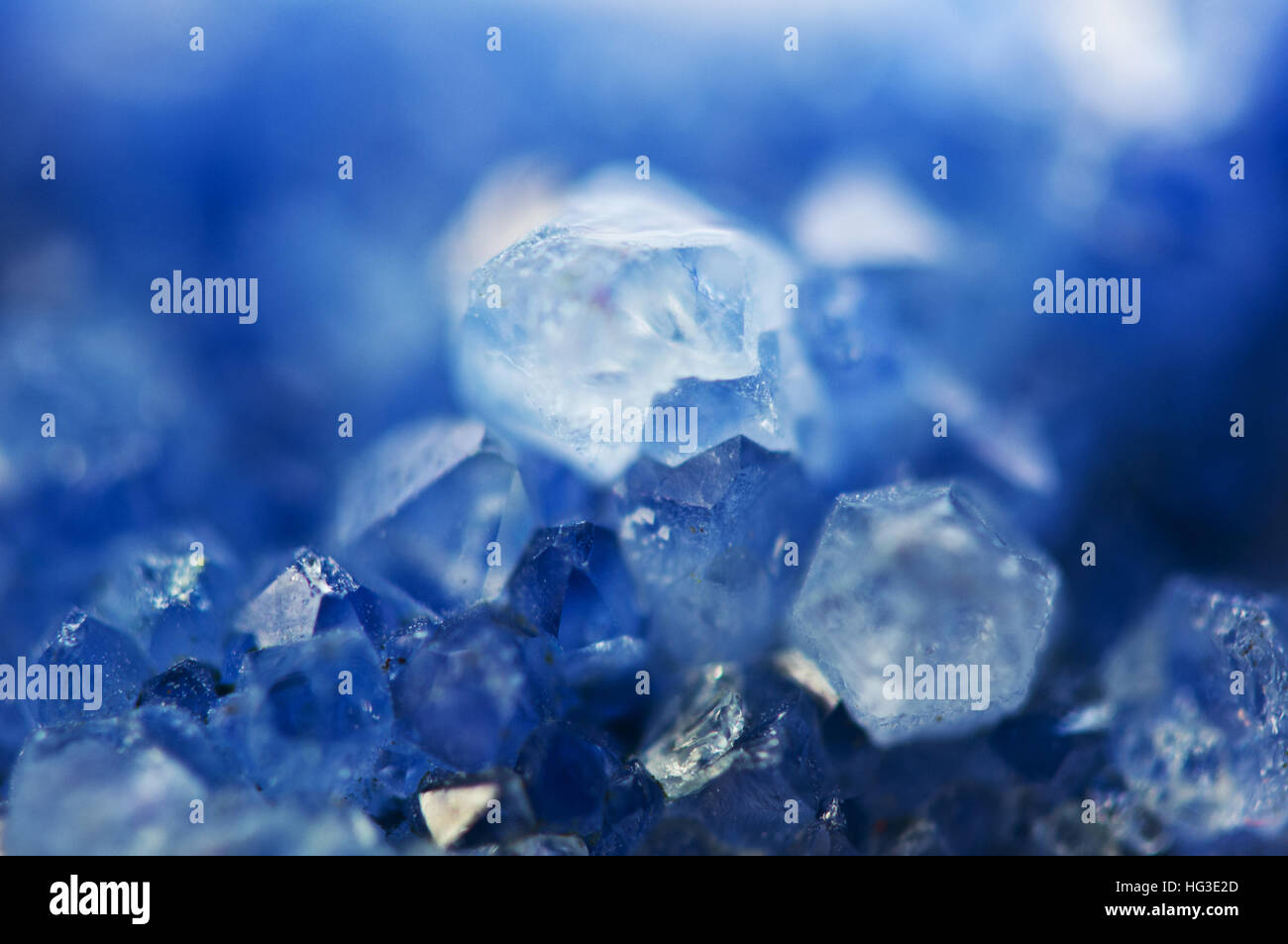Dark blue crystal, natural nature mineral, texture stone. Macro Stock Photo