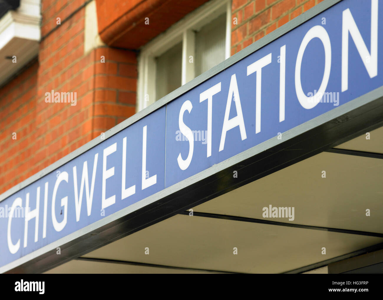 Chigwell Station sign Stock Photo Alamy