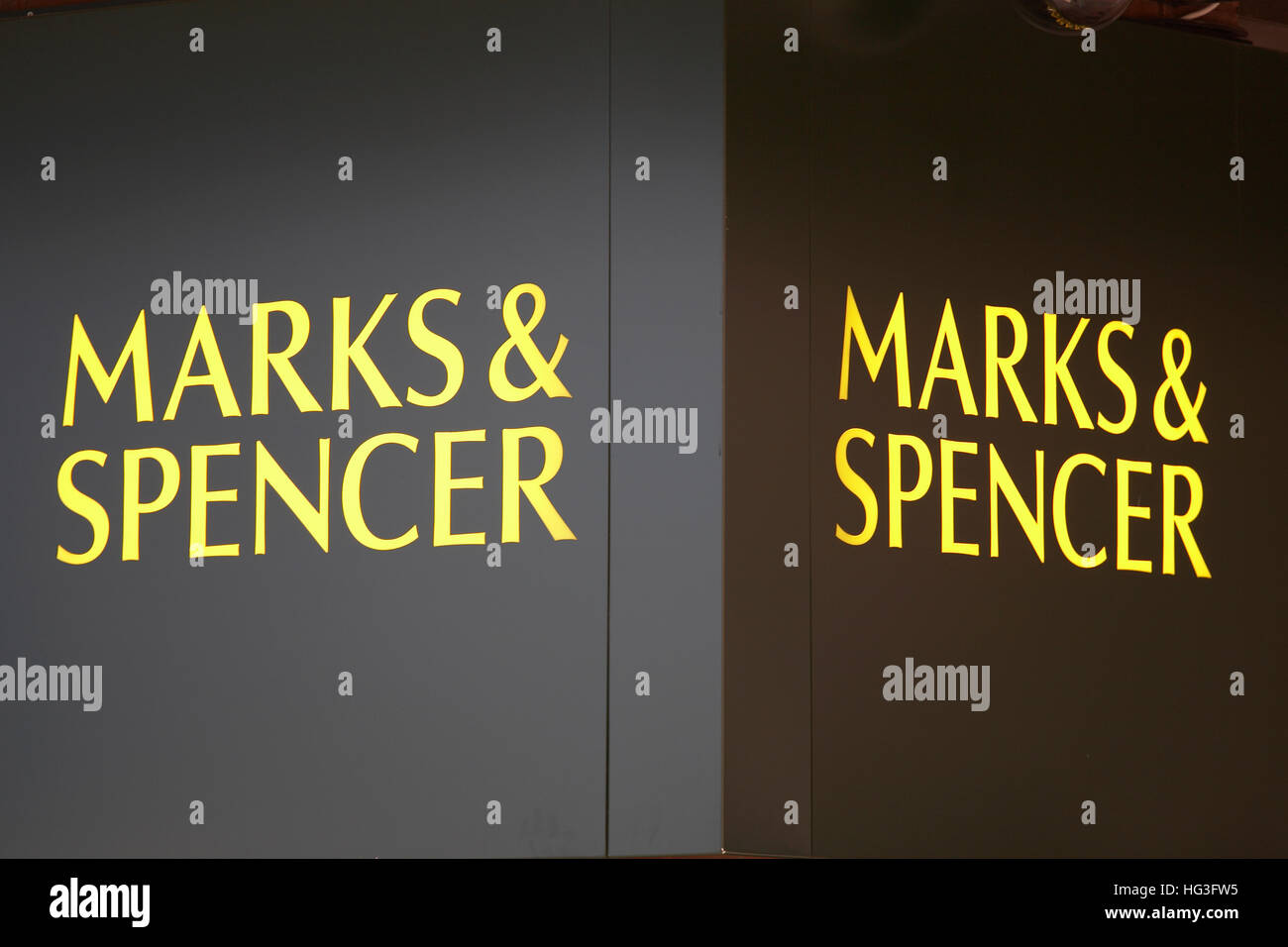 Marks and Spencer sign Stock Photo Alamy