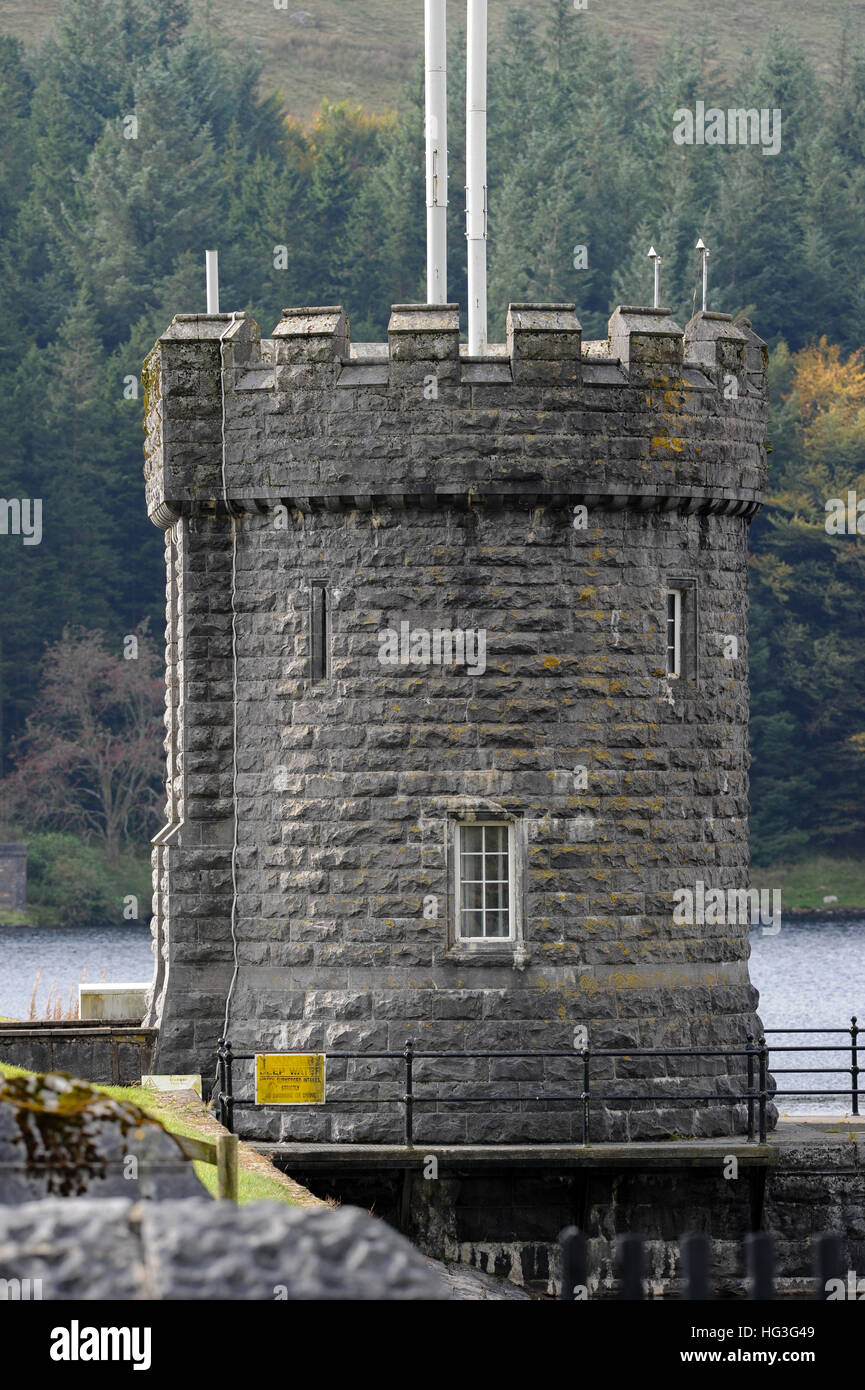 Valve tower at Llwyn-onn Reservoir Wales Stock Photo
