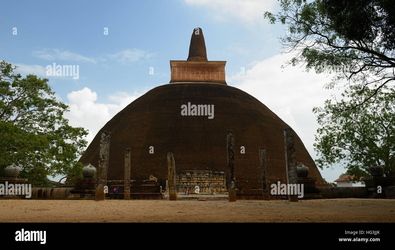 Anuradhapura ruin in Sri Lanca,  Adhayagiri dagoba (stupa). Stock Photo