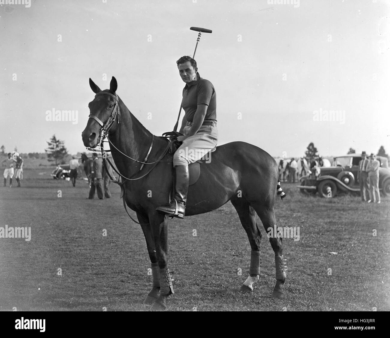 John R Fell, Westbury Polo, ca 1932 (credit: Bert Morgan Archive) Stock Photo