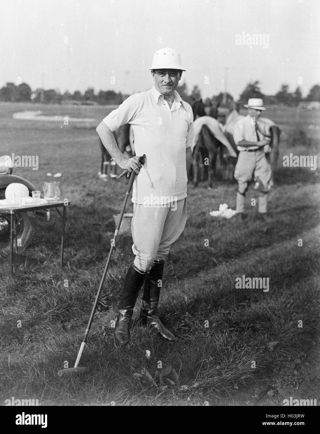 Polo Player Harold E Talbott, Westbury Polo, ca 1932 (credit: Bert Morgan Archive) Stock Photo