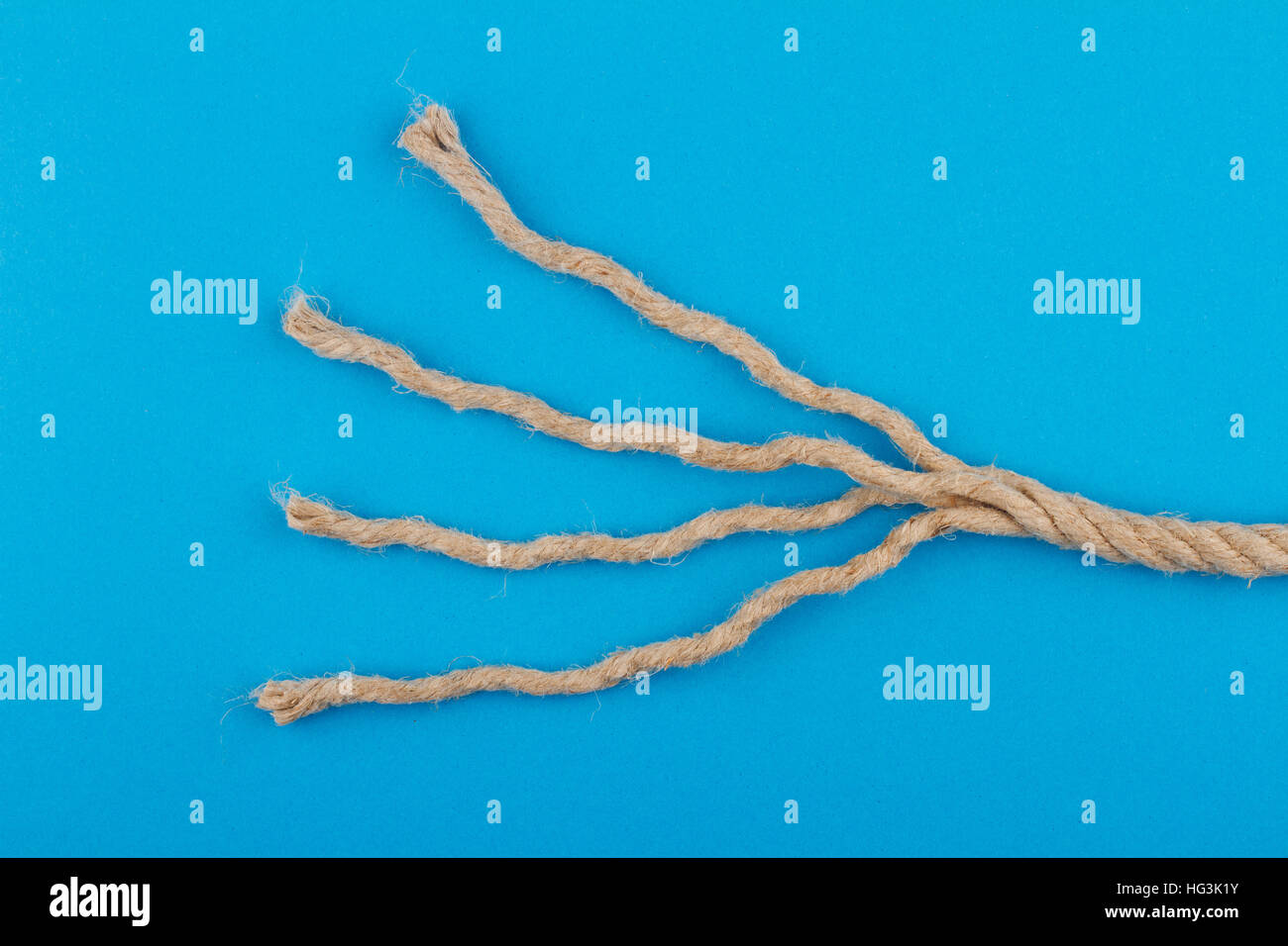 Unraveling Rope Isolated On White Background Stock Photo