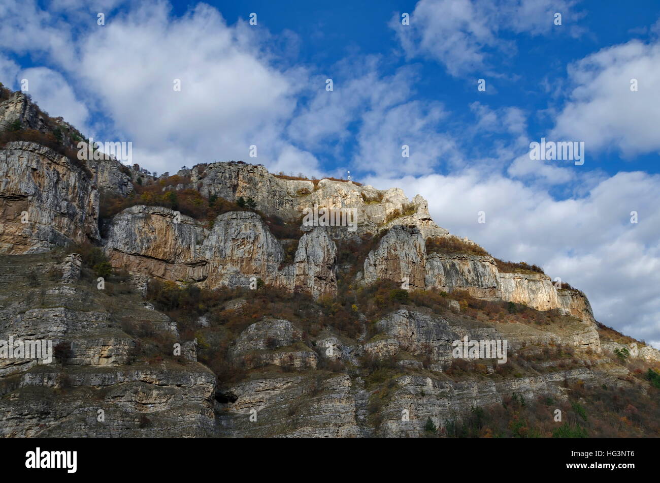 One high top of Lakatnik rocks with receiver, Iskar river defile, Sofia province, Bulgaria Stock Photo