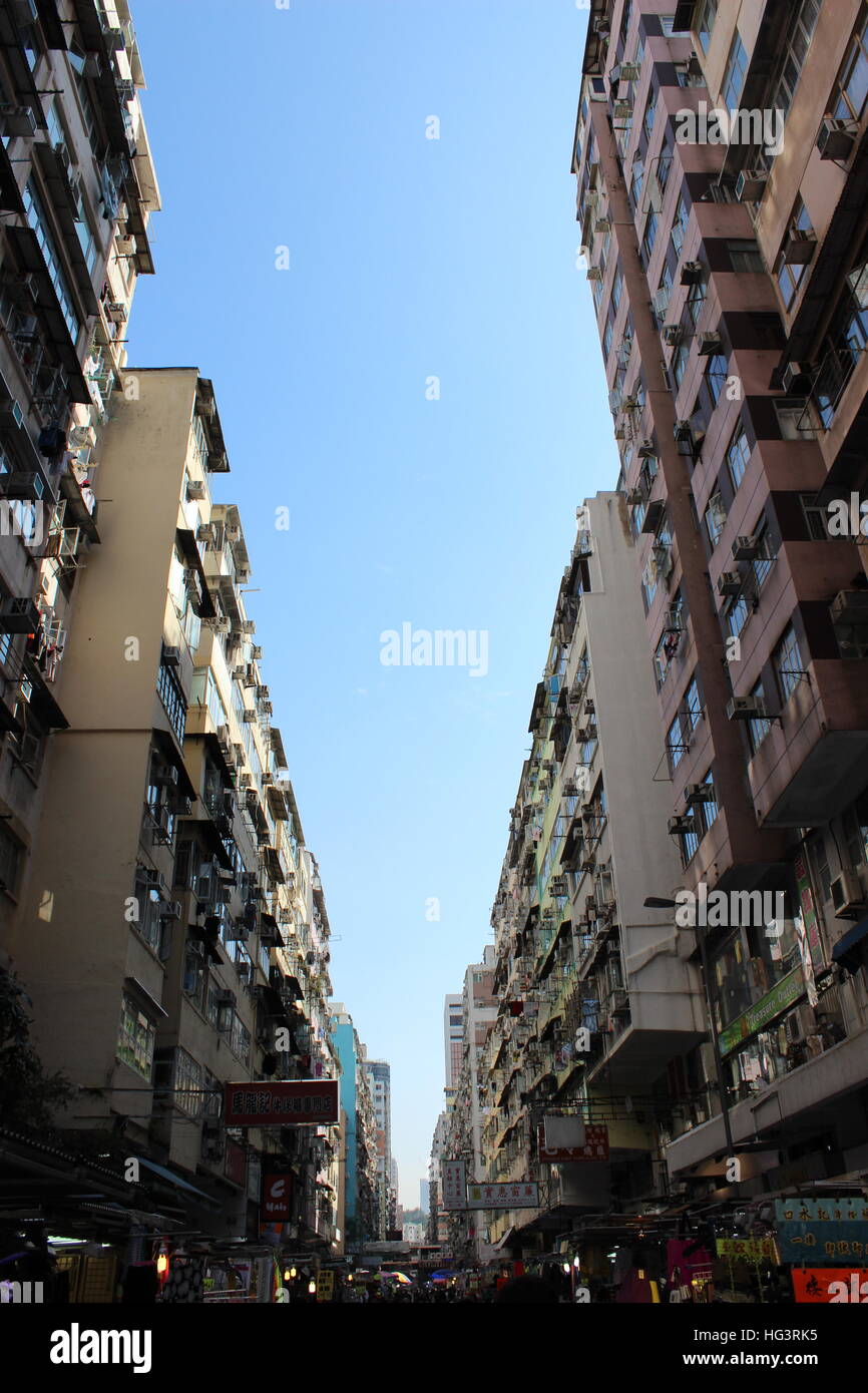 Hong kong apartment building clothes hires stock photography and