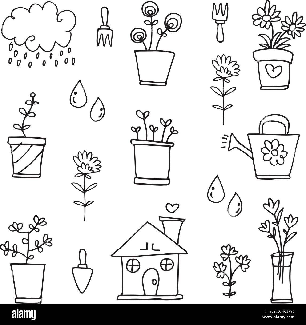 Doodle of spring object set Stock Vector Image & Art - Alamy