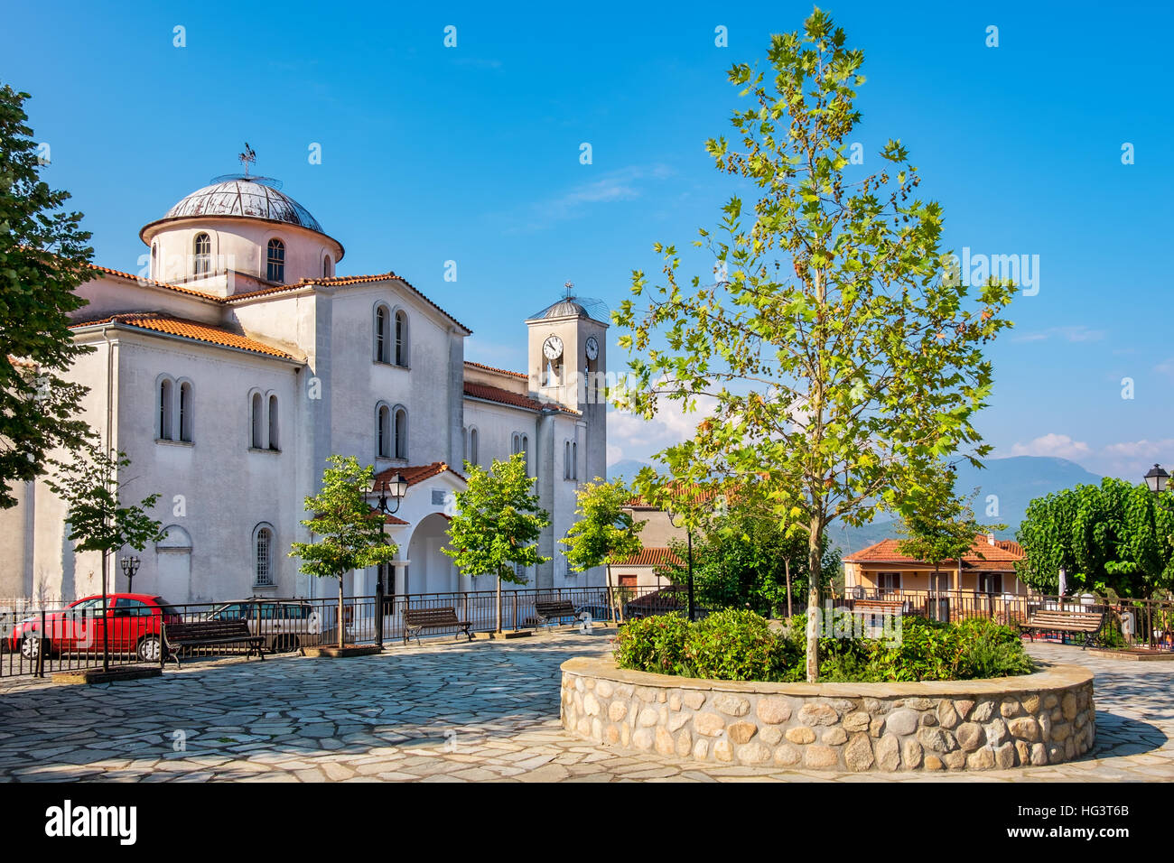 Orthodox Church in Kastraki village. Greece Stock Photo