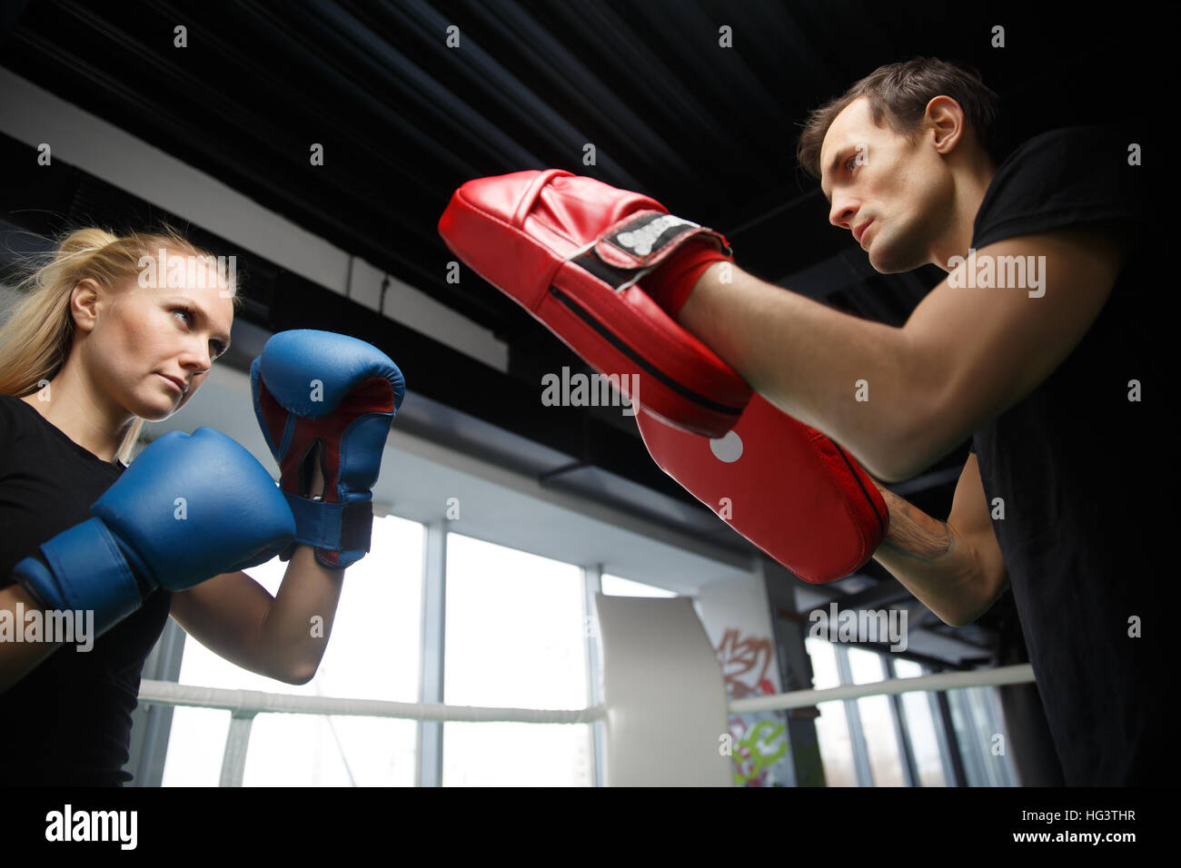 Boxercise man woman hi-res stock photography and images - Alamy